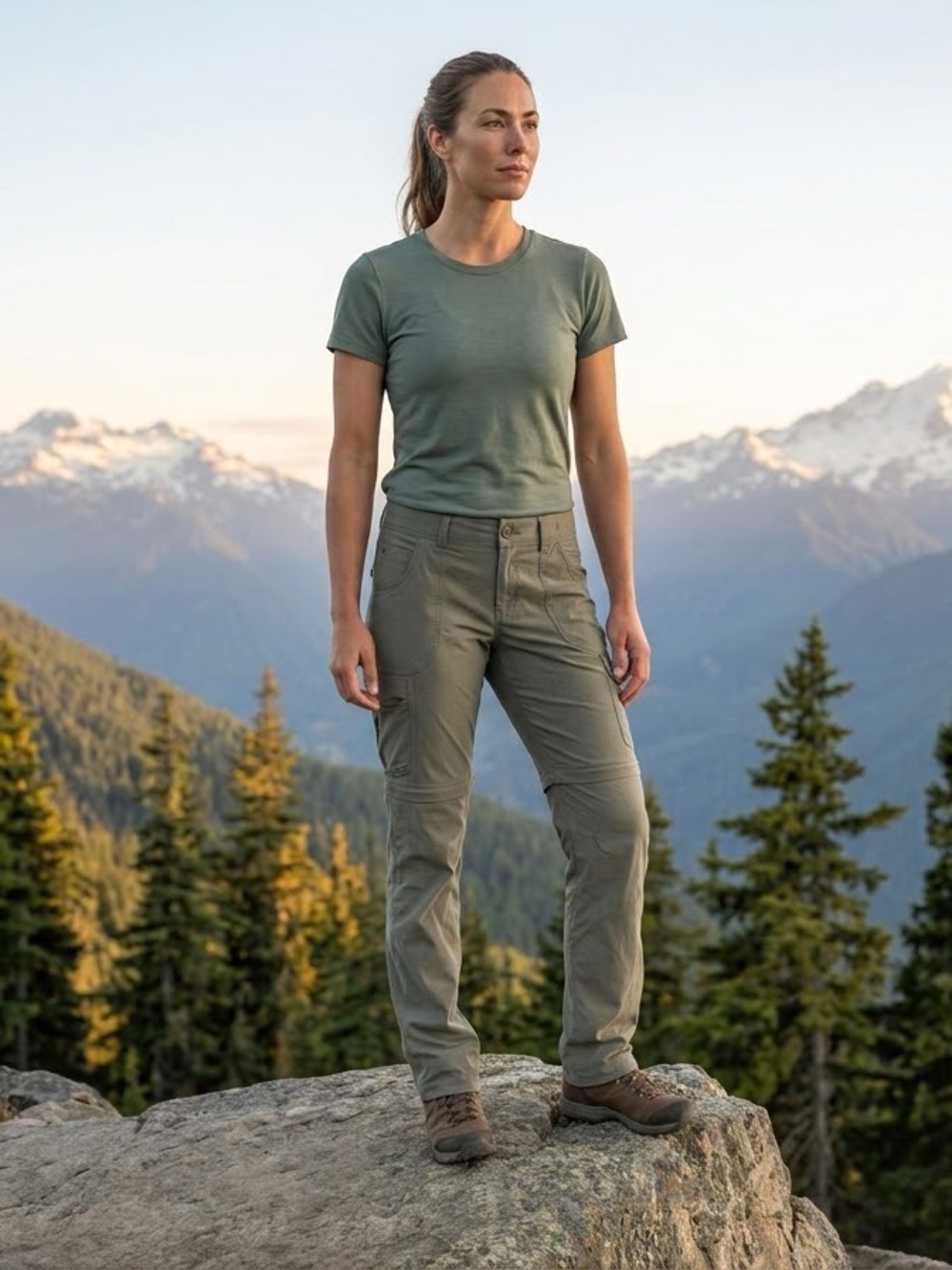 Prana Women’s Cargo Zip Off Trail Pants— Olive Green Size 14